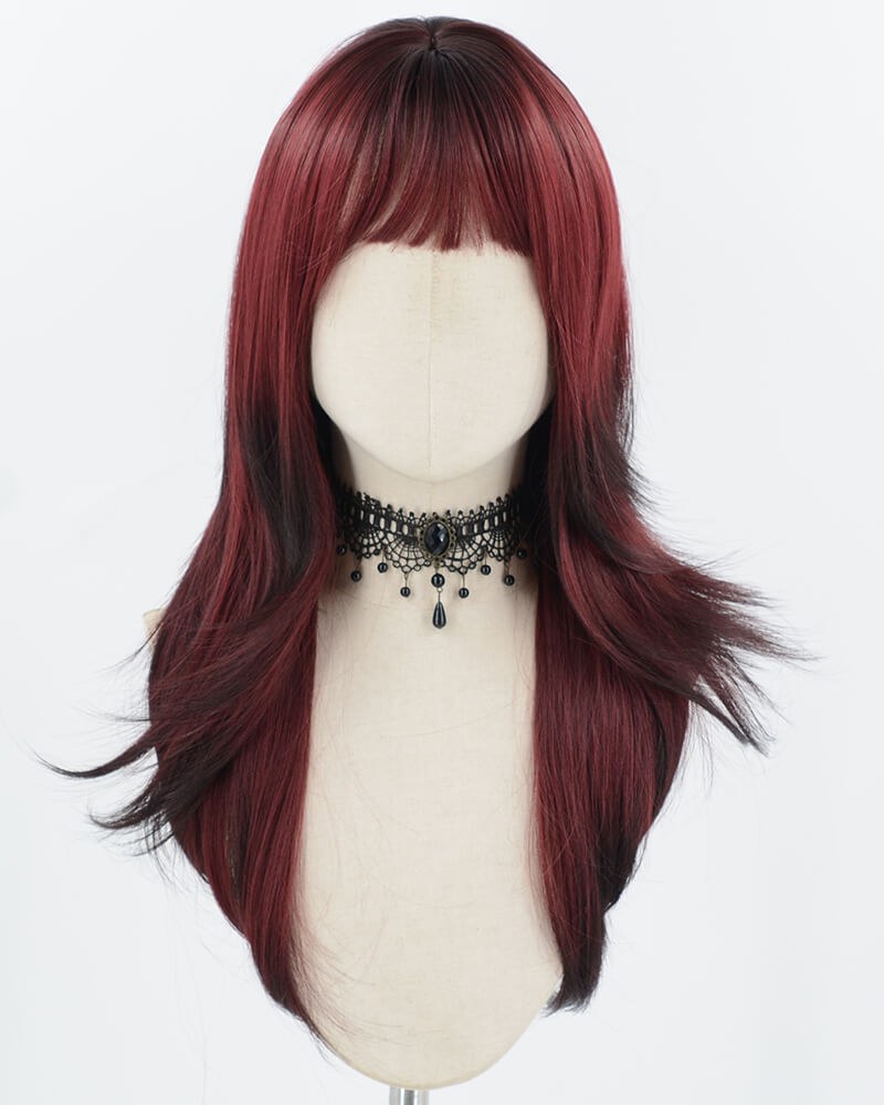 Ombre Wine Red Synthetic Wig HW825 — view 1