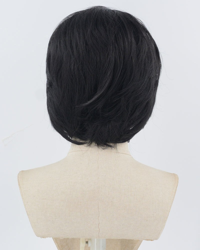Black Short Synthetic Lace Front Men's Wig MW049 — view 3