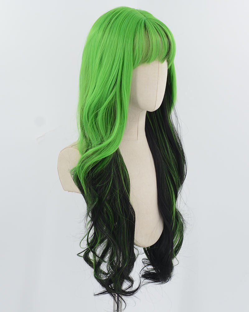 Green Black Long Synthetic Wig HW727 — view 2
