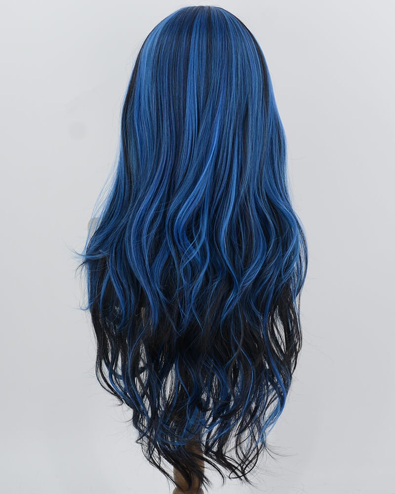Blue Black Highlights Synthetic Wig HW846 — view 3
