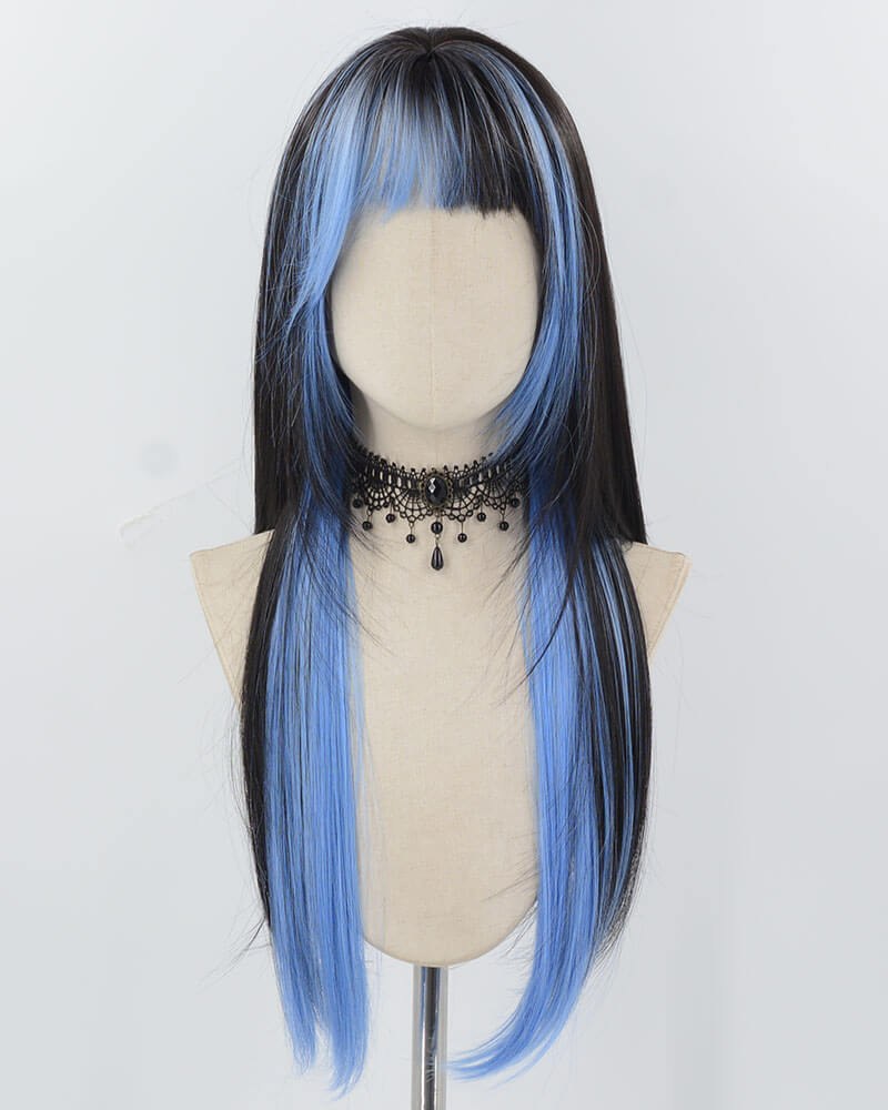 Blue Black Synthetic Wig HW753 — view 1