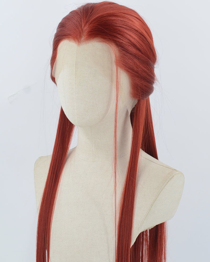 Red Straight Synthetic Lace Front Men's Wig MW061 — view 1