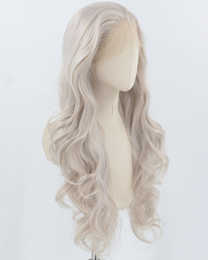 Grey Long Wavy Synthetic Lace Front Wig WW911 — view 2