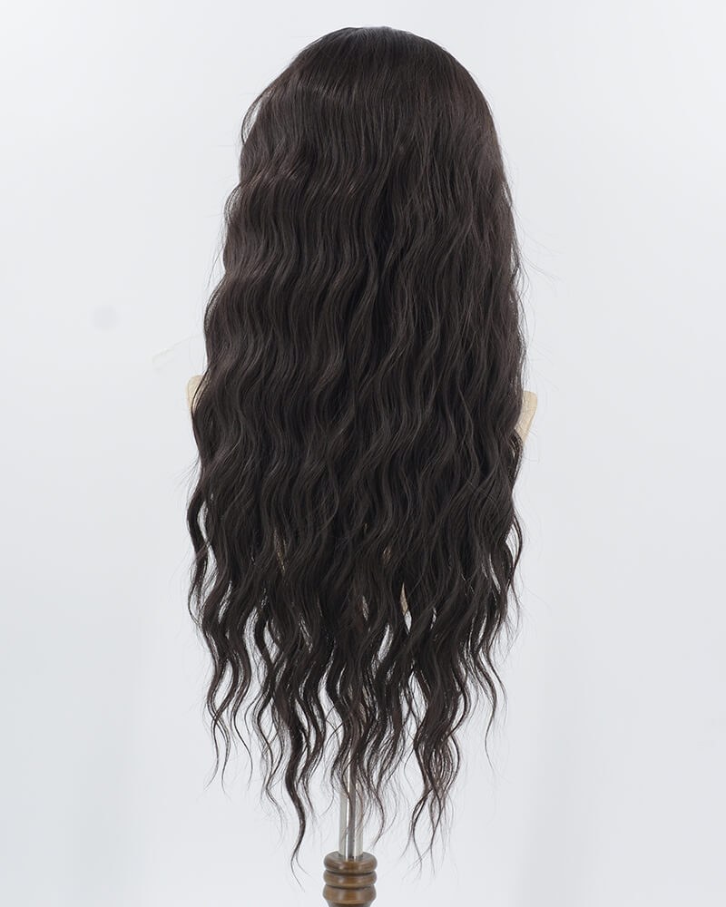 Natural Black Curly Synthetic Lace Front Wig WW953 — view 3