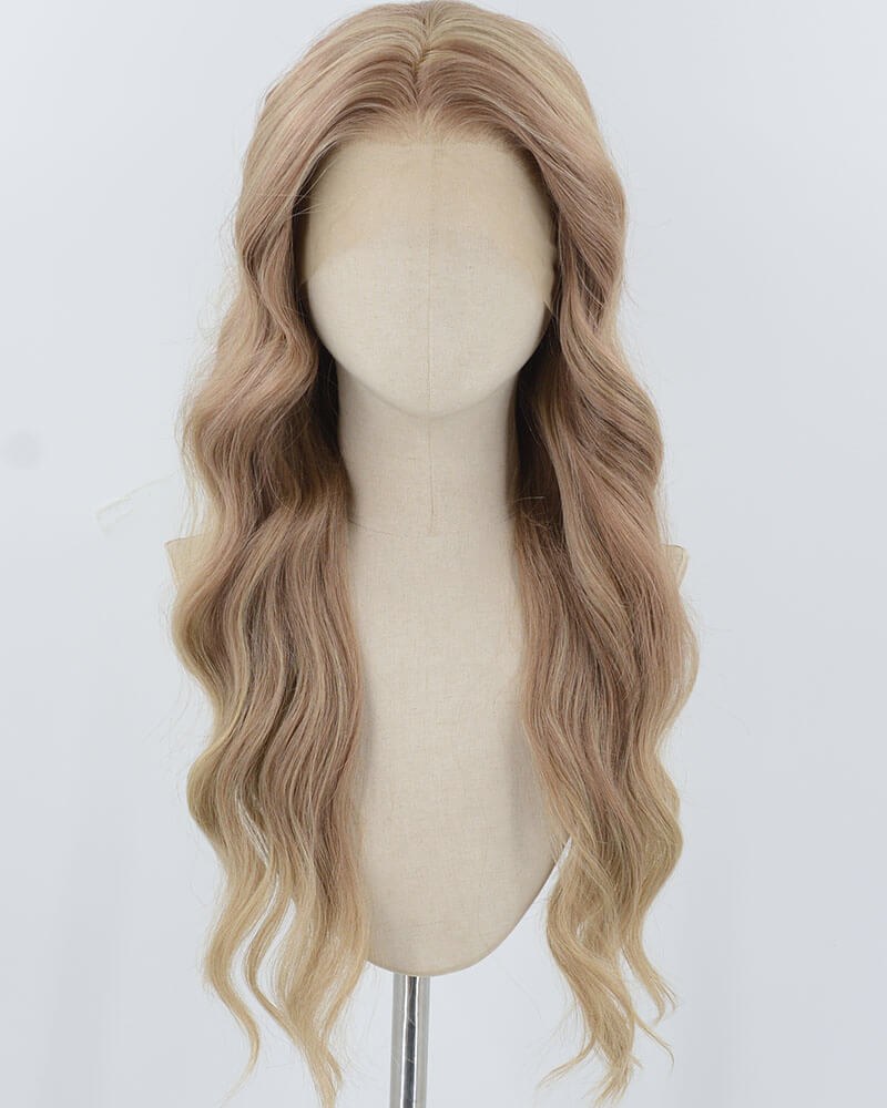 Brown Ombre Blonde Synthetic Lace Front Wig WW950 — view 1