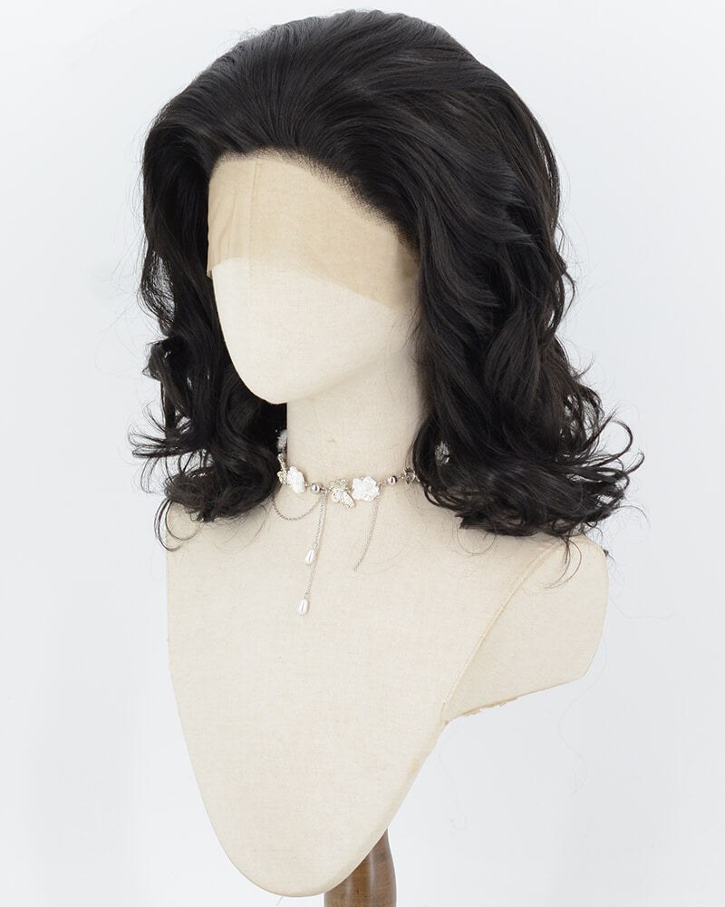 Natural Black Wavy Synthetic Lace Front Wig WW1085 — view 2