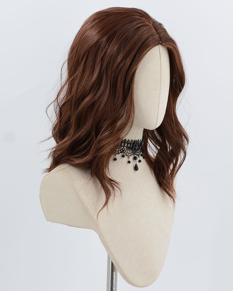 Mixed Brown Curly Short Synthetic Wig HW773 — view 2