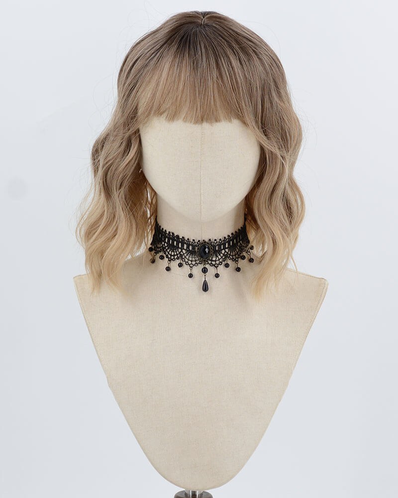 Ombre Blonde Short Curly Synthetic Wig HW786 — view 1