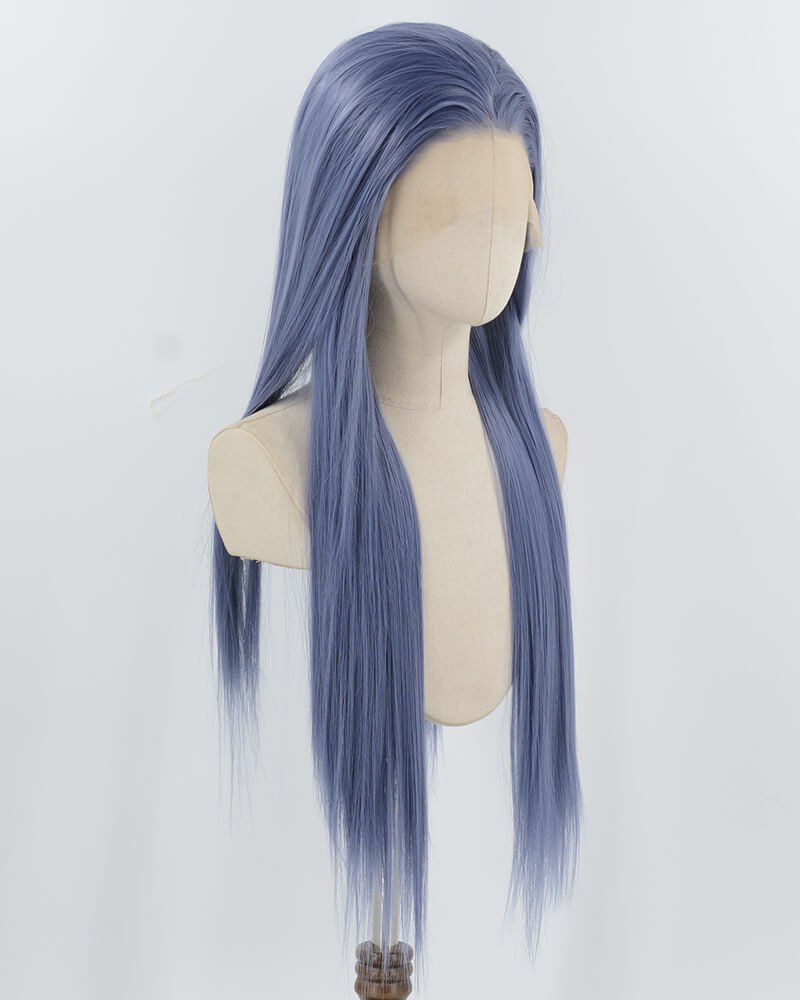 Dark Blue Long Straight Synthetic Lace Front Wig WW956 — view 2