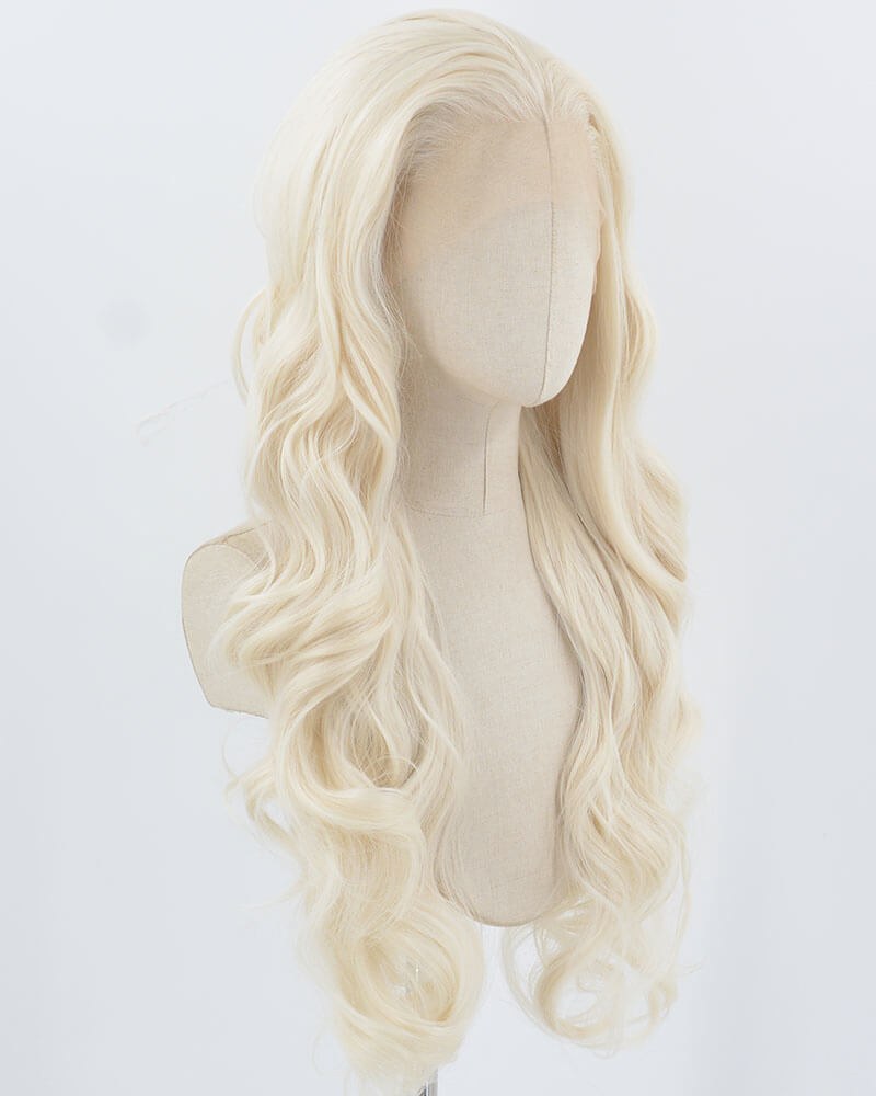 Platinum Blonde Wavy Synthetic Lace Front Wig WW901 — view 2