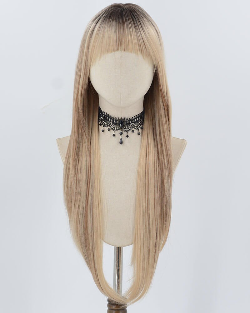 32inch Long Ombre Blonde Synthetic Wig HW662 — view 1