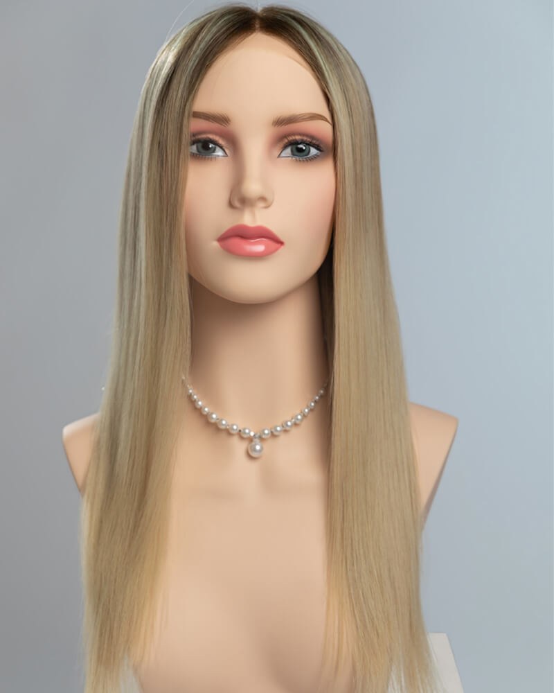 Ombre Blonde Straight Human Hair Wig HT040 — view 1