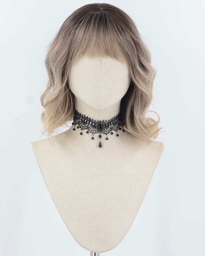 Ombre Brown Short Wavy Synthetic Wig HW760 — view 1