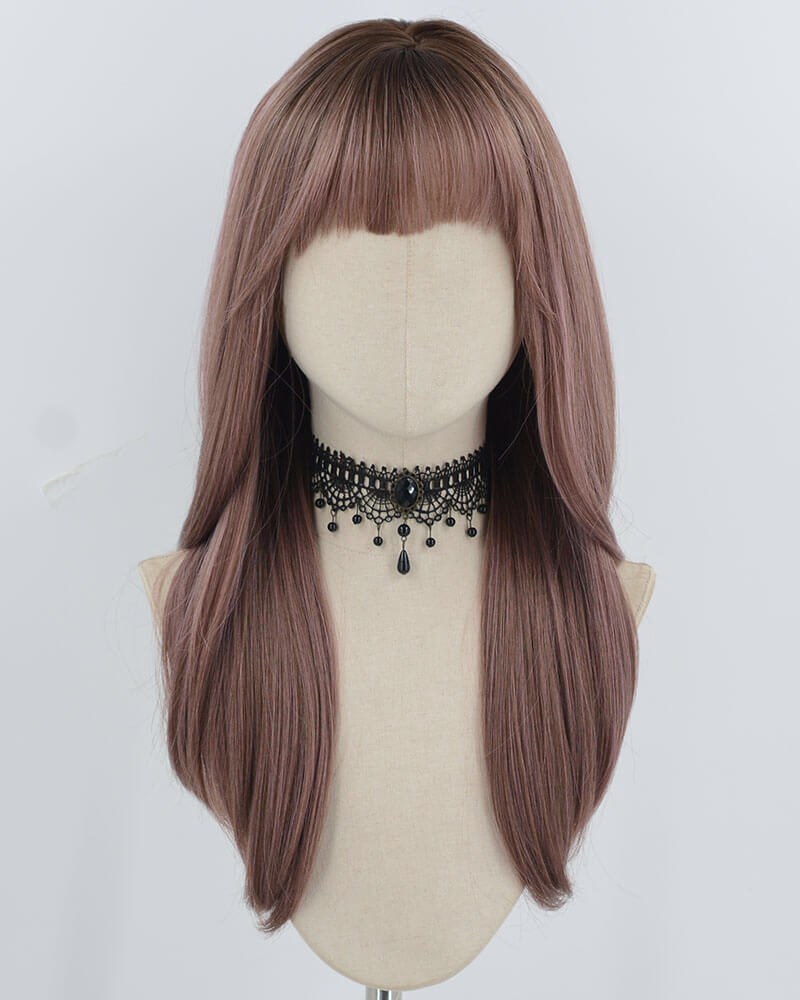 Brown Ombre Pink Synthetic Wig HW764 — view 1