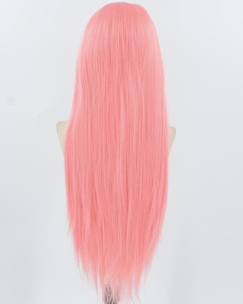 Pink Long Straight Synthetic Lace Front Wig WW937 — view 3