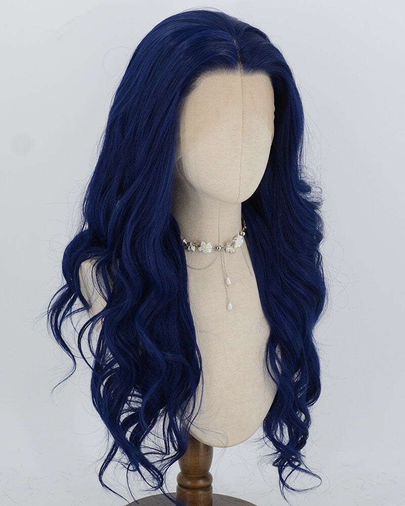 Blue Wavy Synthetic Lace Front Wig WW1077 — view 2