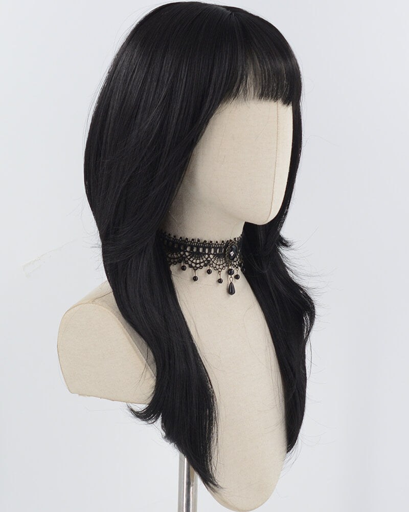 Black Natural Wavy Synthetic Wig HW711 — view 2