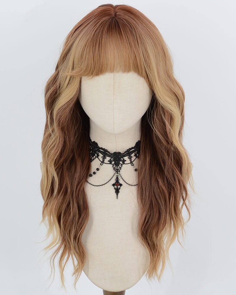 Brown Ombre Curly Synthetic Wig HW873 — view 1