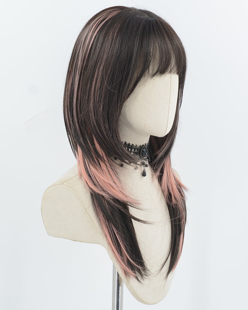 Brown Pink Synthetic Wig HW747 — view 2