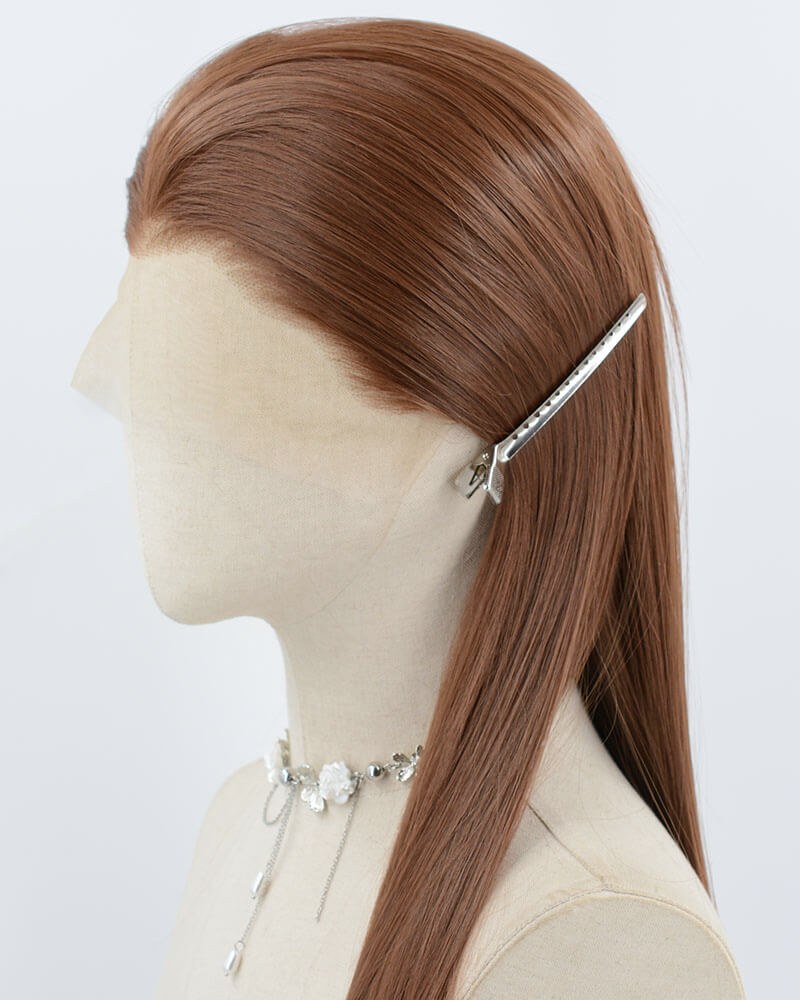 Brown Long Straight Synthetic Lace Front Wig WW984 — view 4
