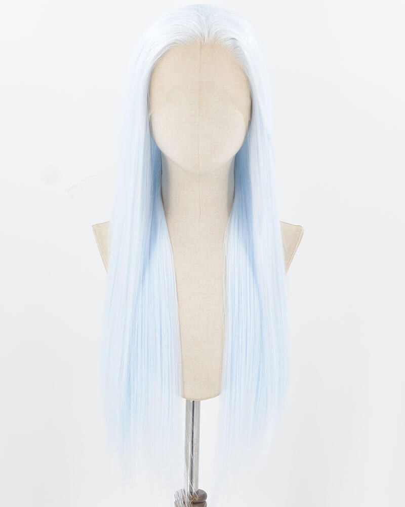 Blue Long Straight Synthetic Lace Front Wig WW918 — view 1