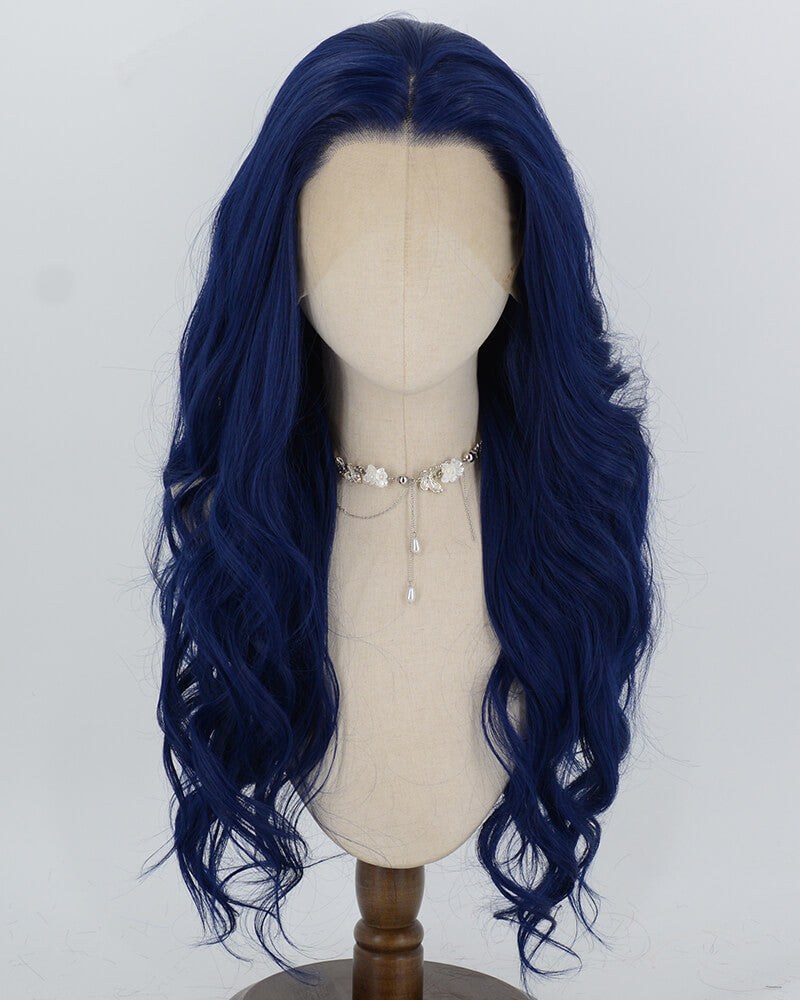 Blue Wavy Synthetic Lace Front Wig WW1077 — view 1