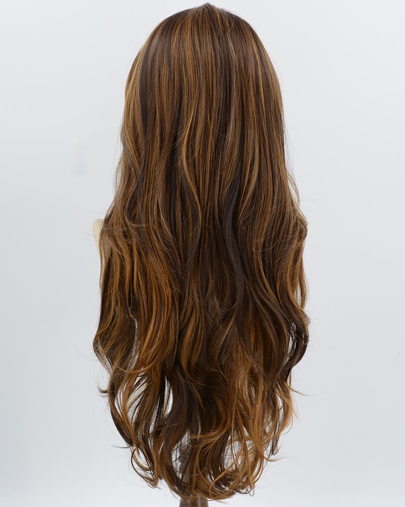 Brown Skunk Stripe Long Synthetic Lace Front Wig WW1005 — view 3