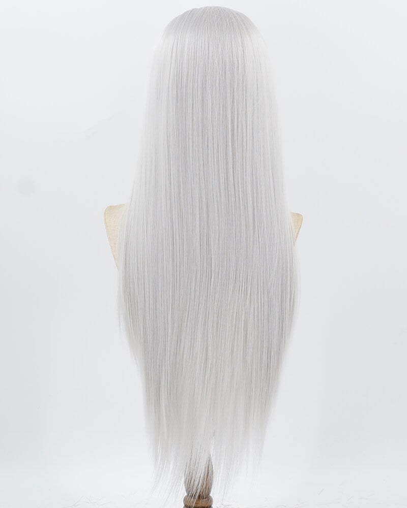 13*6 Silver Straight Synthetic Lace Front Wig WW1024 — view 3