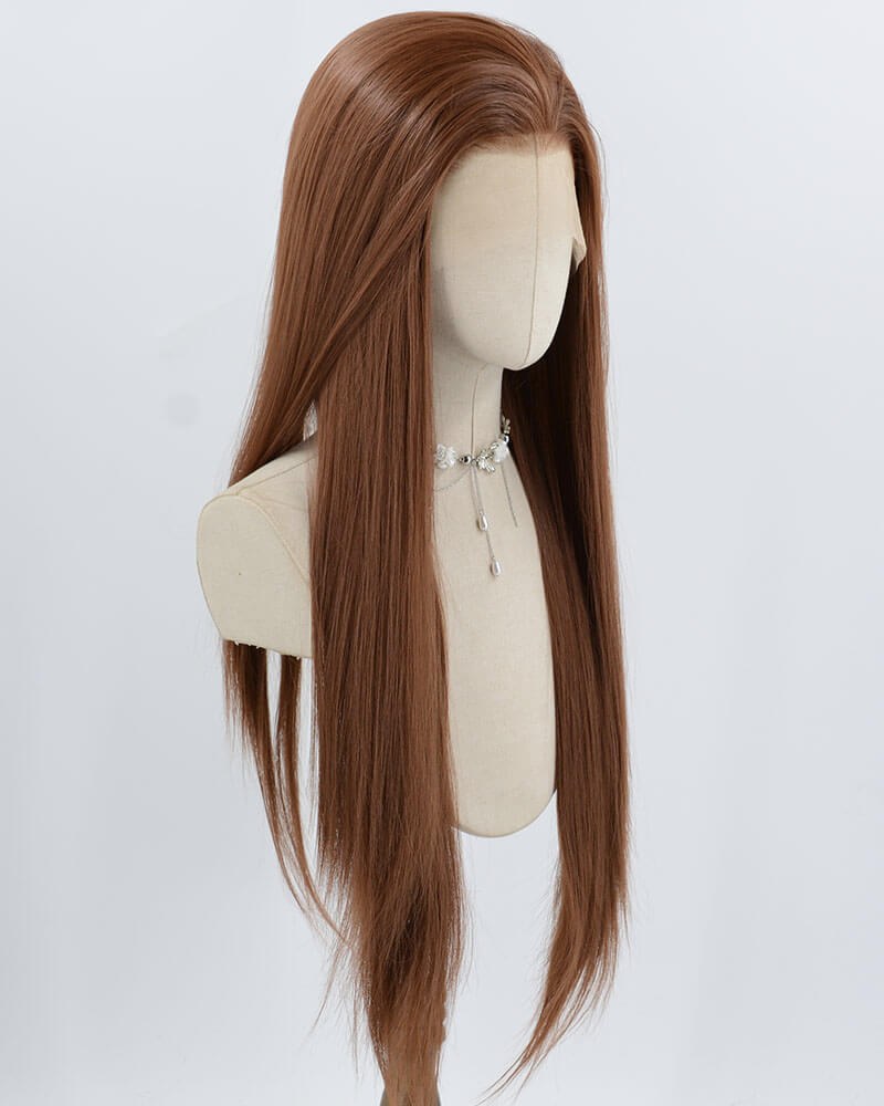Brown Long Straight Synthetic Lace Front Wig WW984 — view 2