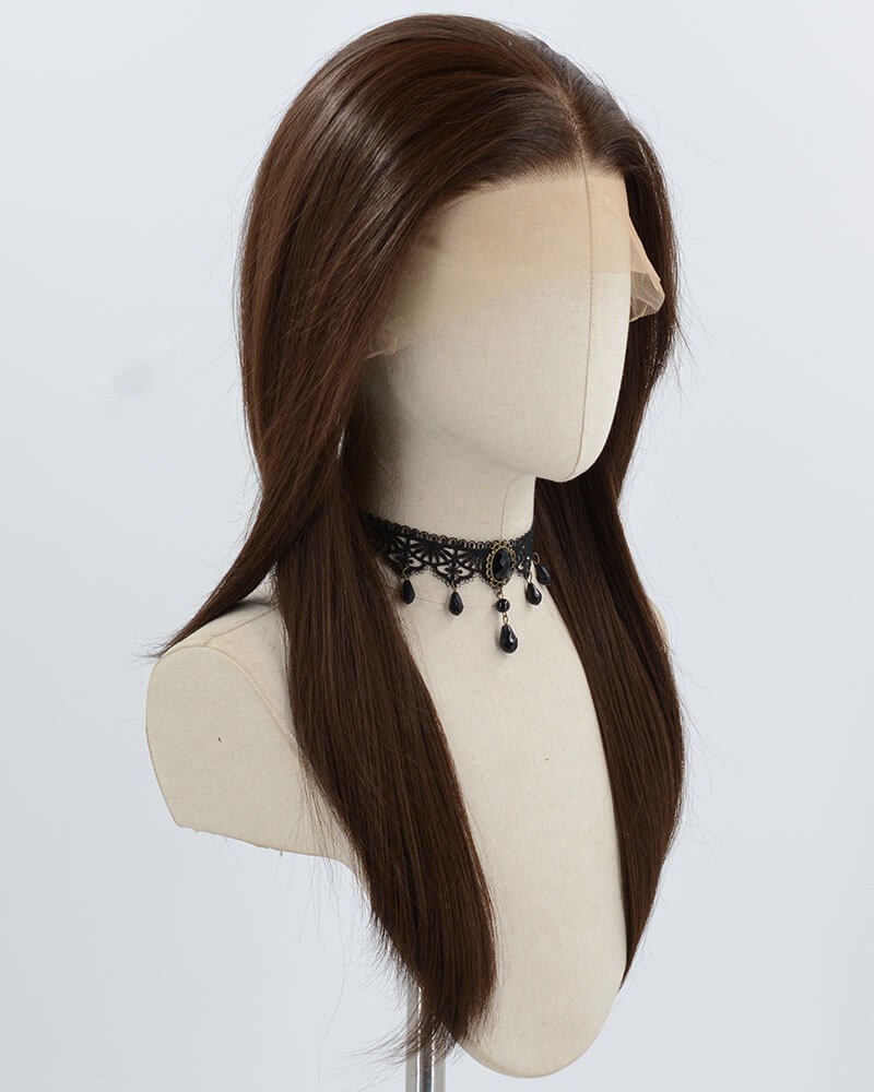 13*6 Black Brown Synthetic Lace Front Wig WW986 — view 2