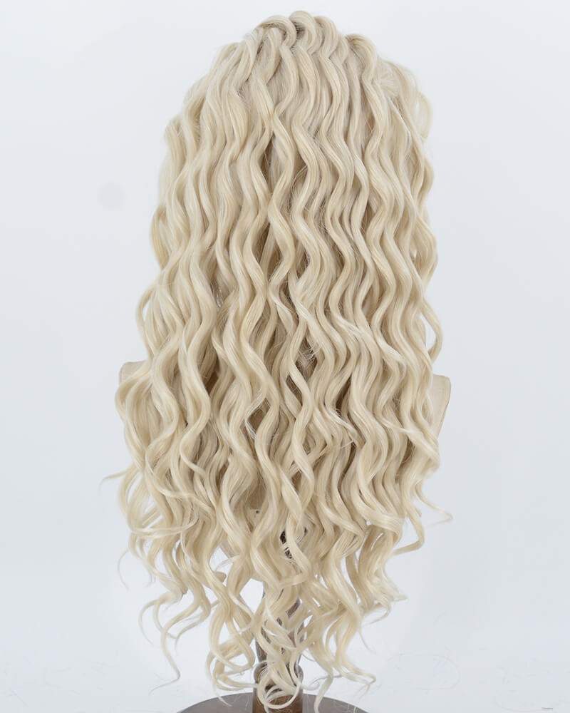Ash Blonde Curly Synthetic Lace Front Wig WW1080 — view 3