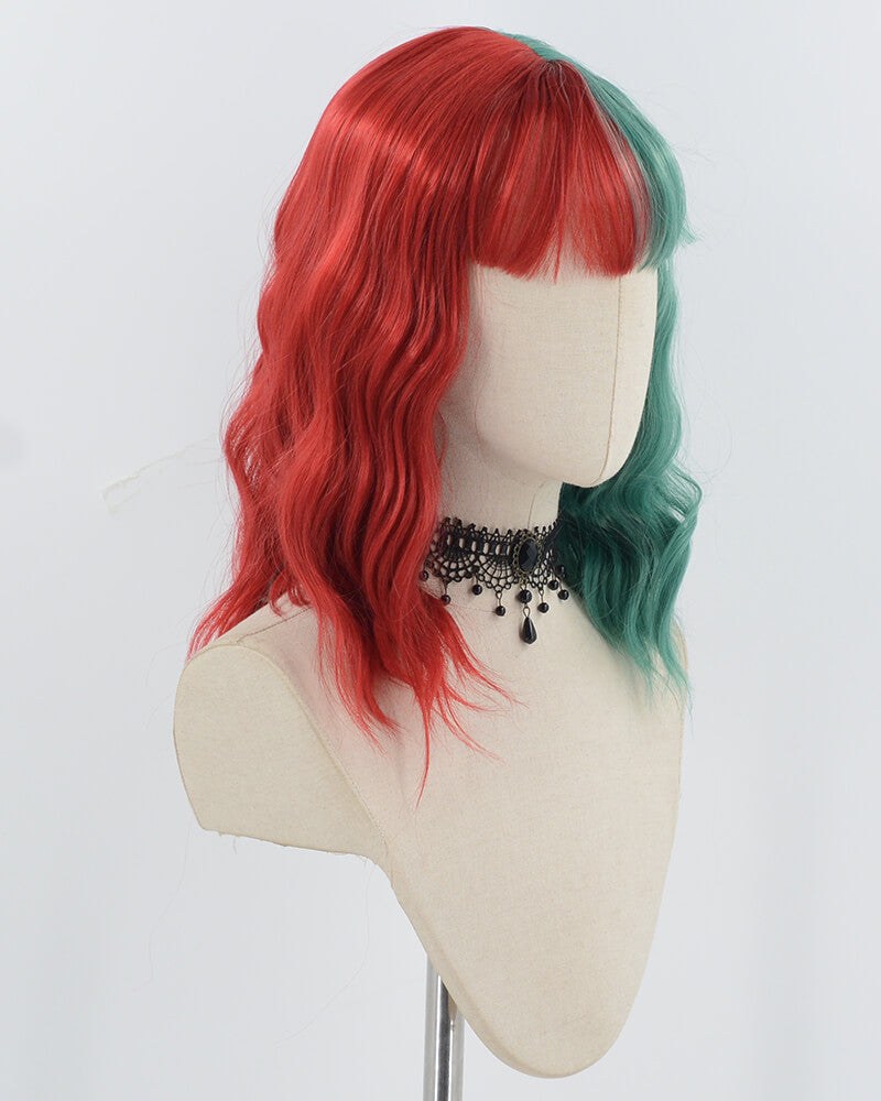 Red Green Short Synthetic Wig HW700 — view 2