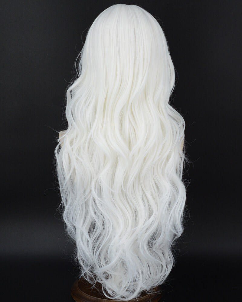 Long White Wavy Synthetic Wig HW878 — view 3