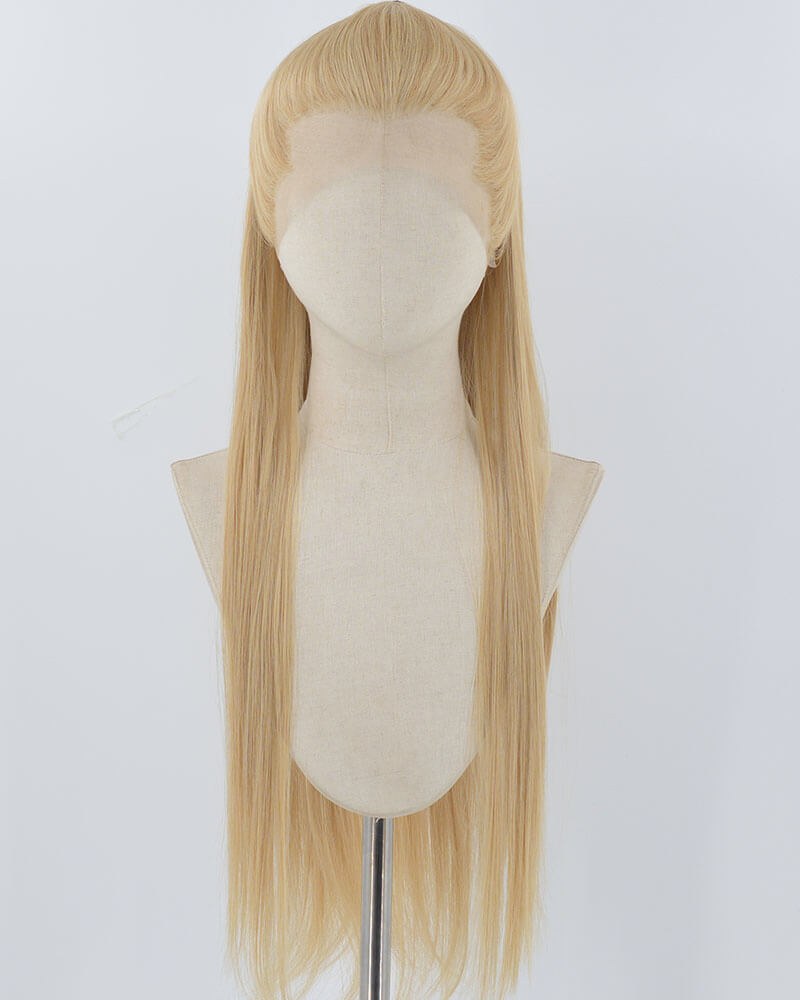 Mixed Blonde Straight Synthetic Lace Front Men's Wig MW059 — view 1