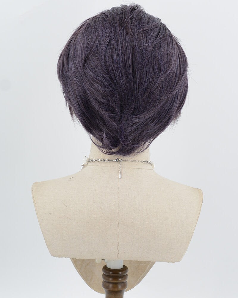 Dark Purple Short Synthetic Lace Front Men's Wig MW041 — view 4