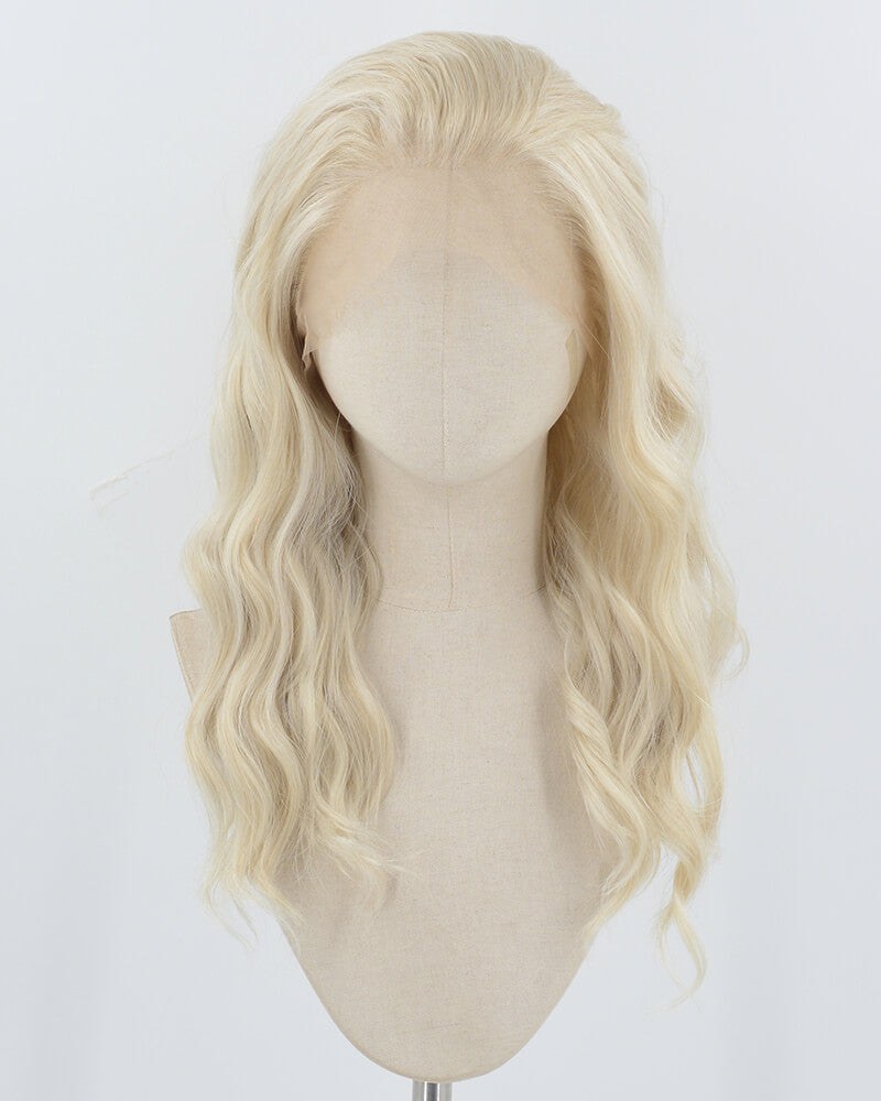 Ash Blonde Curly Synthetic Lace Front Wig WW930 — view 1