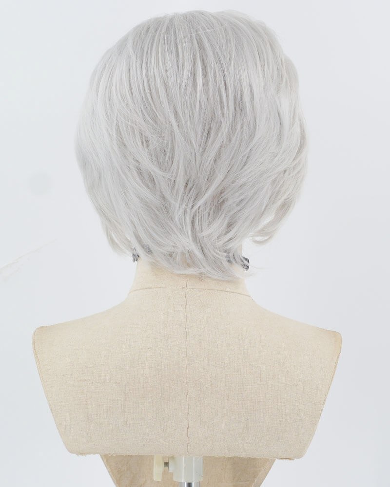 Silver Short Synthetic Lace Front Men's Wig MW046 — view 3
