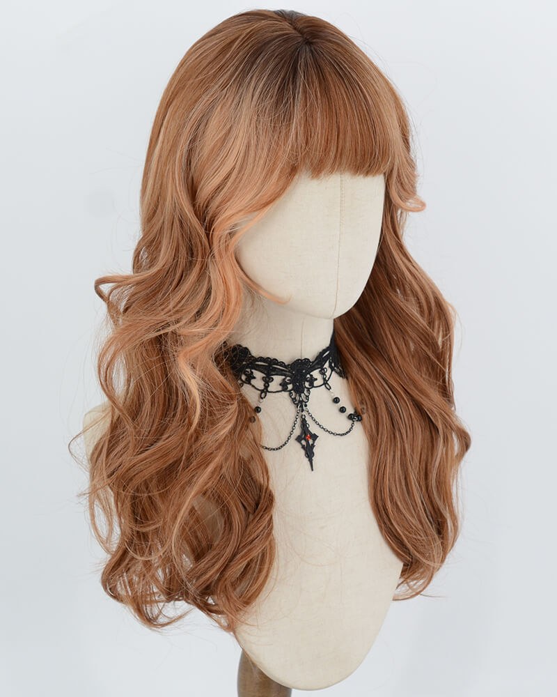 Ombre Copper Brown Wavy Synthetic Wig HW857 — view 2
