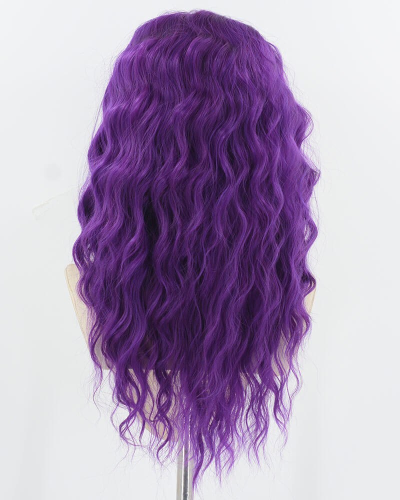 Purple Curly Synthetic Lace Front Wig WW989 — view 3