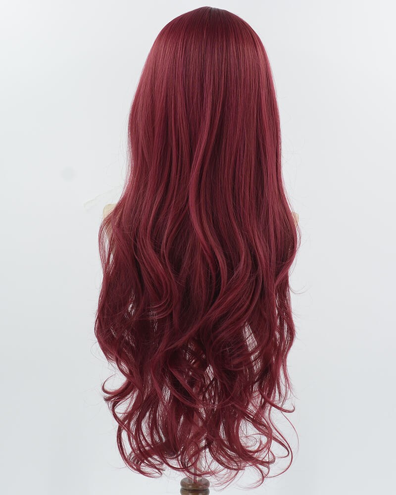 Wine Red Long Wavy Synthetic Wig HW751 — view 3