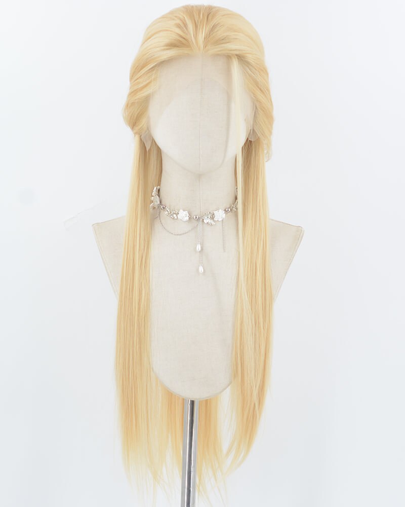 Blonde Straight Synthetic Lace Front Men's Wig MW065 — view 1