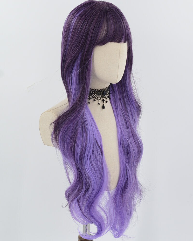 Ombre Purple Long Synthetic Wig HW716 — view 2