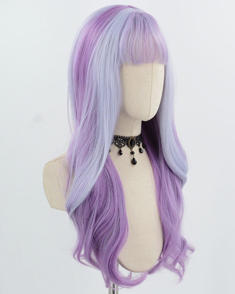Mixed Purple Wavy Synthetic Wig HW767 — view 3