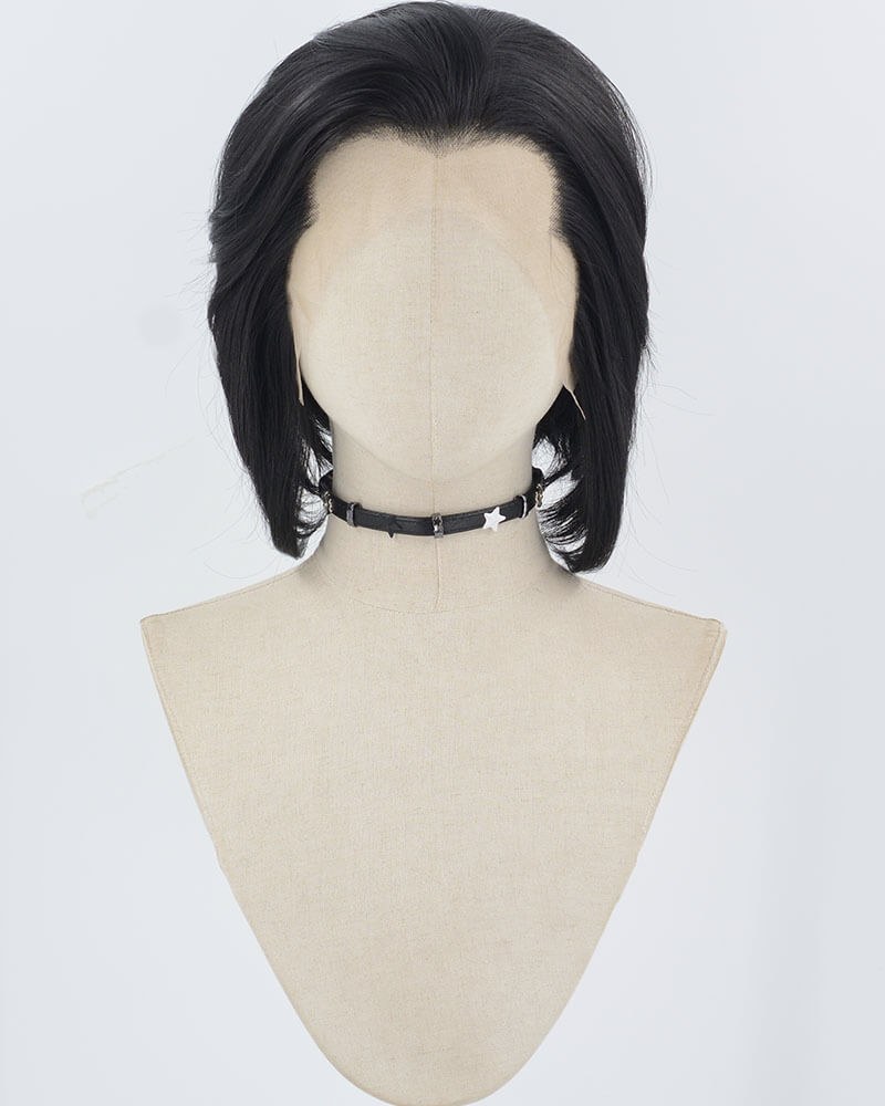 Black Short Synthetic Lace Front Men's Wig MW049 — view 1