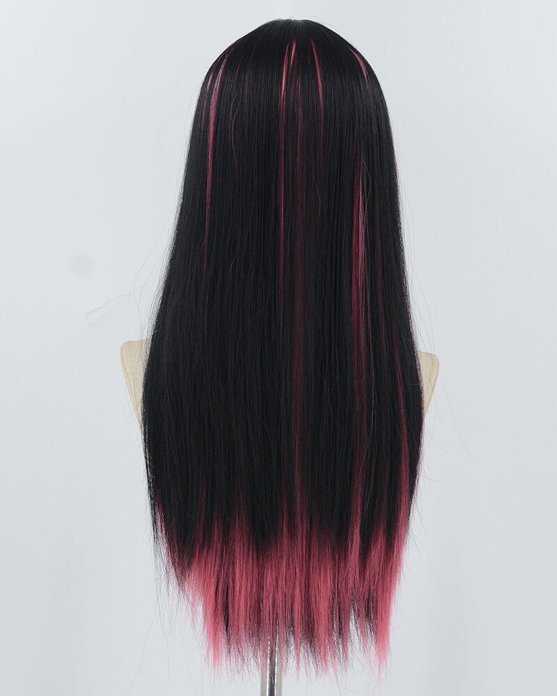 Black Pink Synthetic Wig HW715 — view 3