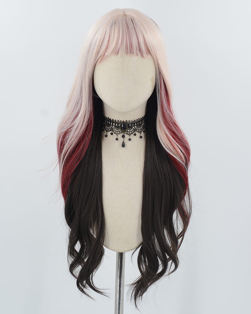 Pink Red Brown Synthetic Wig HW736 — view 1