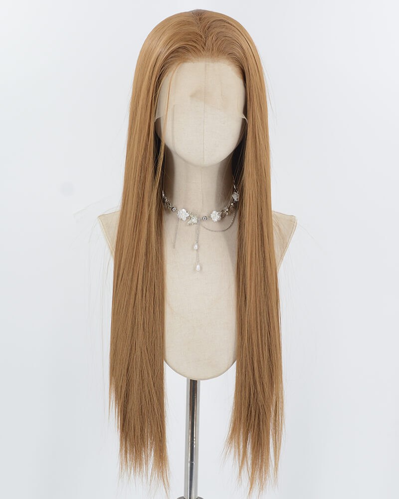 Brown Long Straight Synthetic Lace Front Wig WW972 — view 1